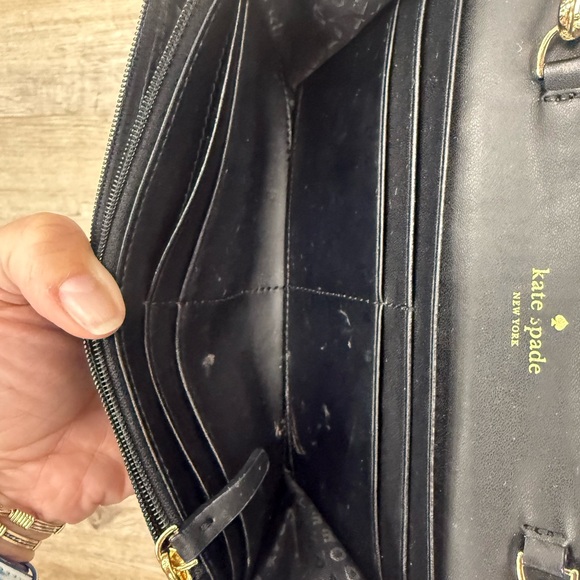 Kate Spade Black Clutch wallet with Bow and Chain - Picture 5 of 5